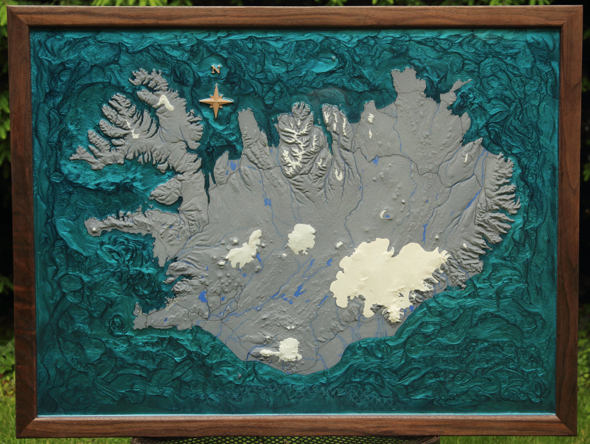 3D Topographic Icleand Map