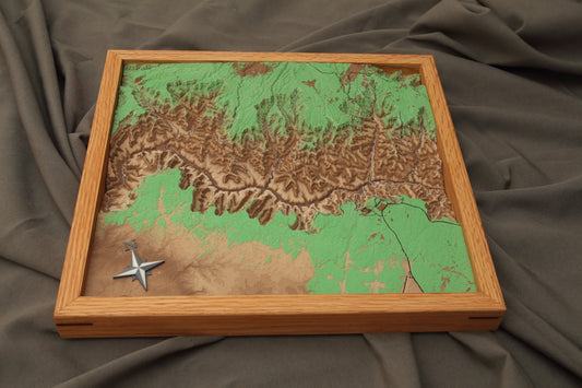 3D topographic map of the Grand Canyon