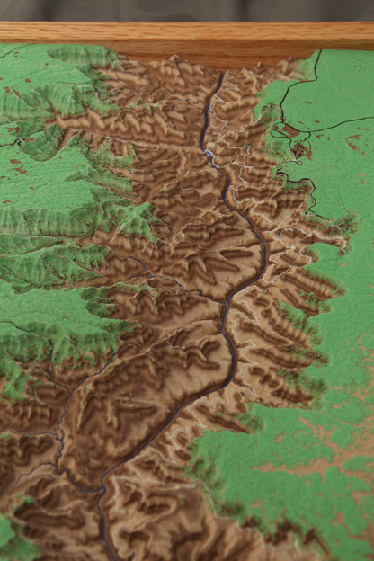 3D topographic map of the Grand Canyon