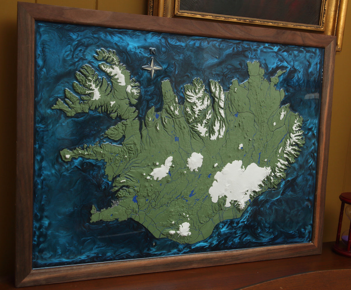 3D Topographic Icleand Map