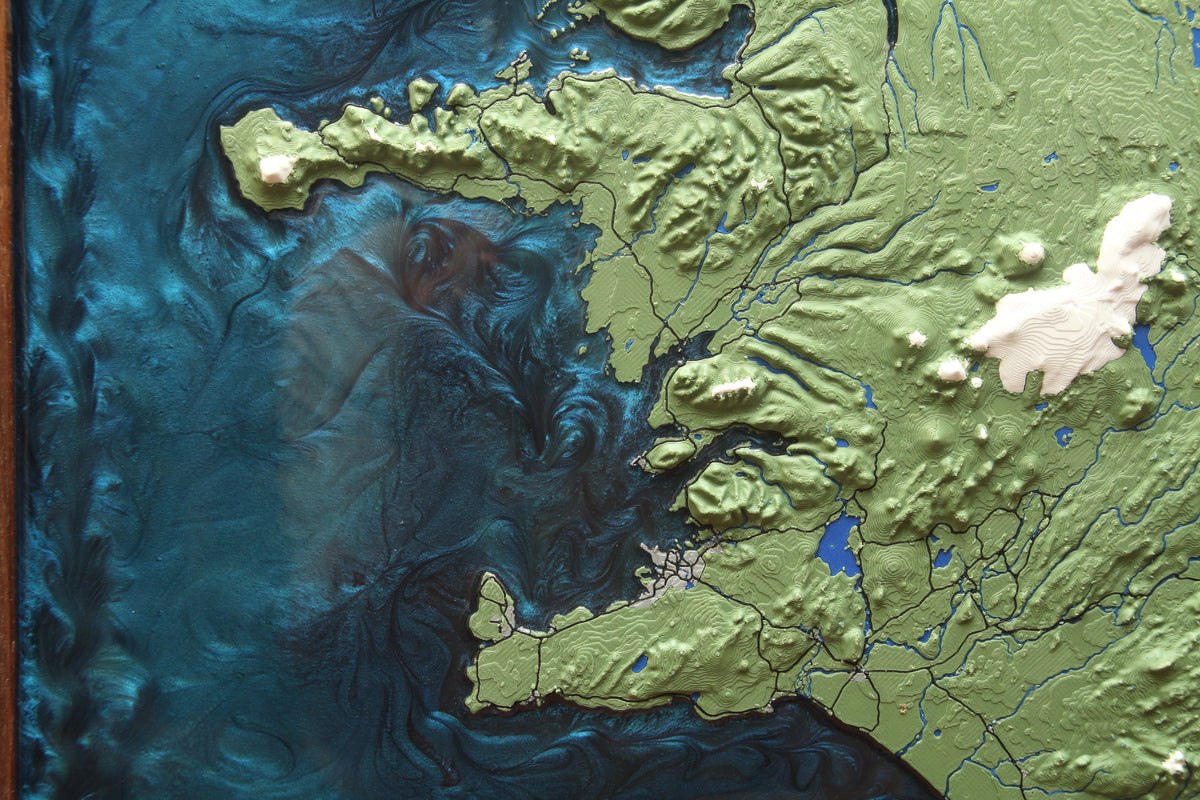 3D Topographic Icleand Map