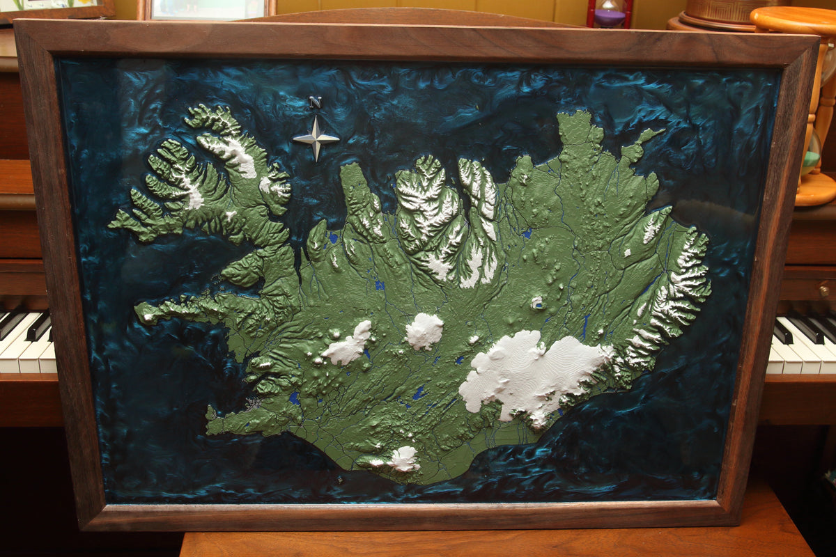 3D Topographic Icleand Map