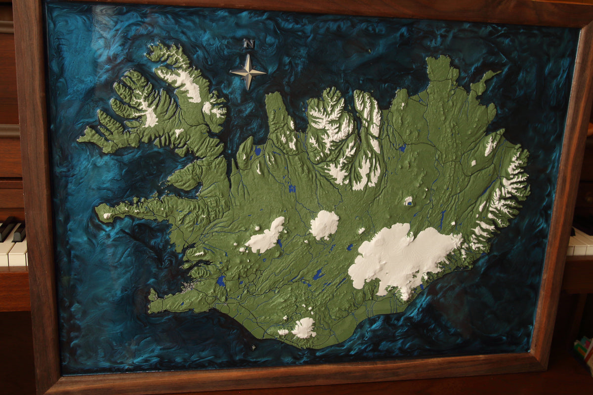 3D Topographic Icleand Map